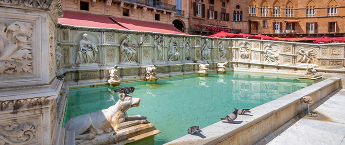 ancient fountains in siena