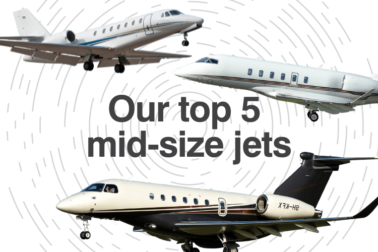 Top 5 Mid Size Jets to Charter Chapman Freeborn