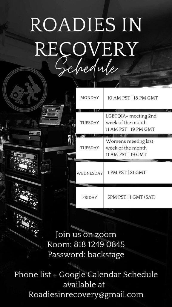 Roadies in Recovery flyer