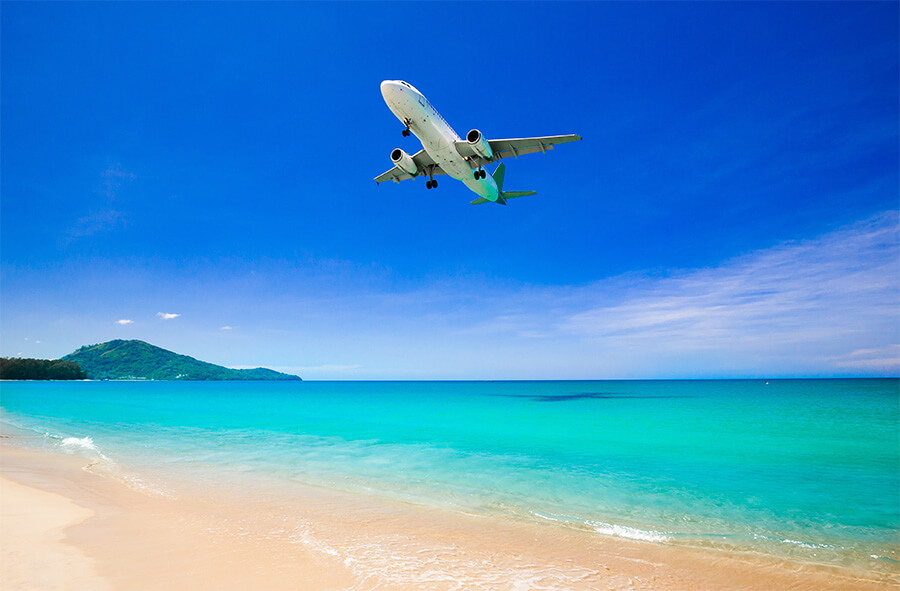 Plane Landing Over Beach Thailand - Resized